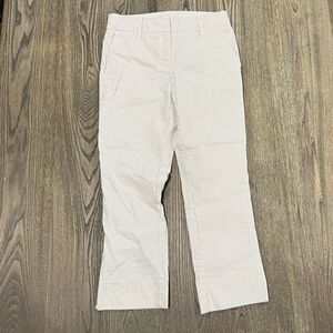 Eliane Rose Womens Straight Pants Flat Front Striped Mid Rise White Brown Size 4